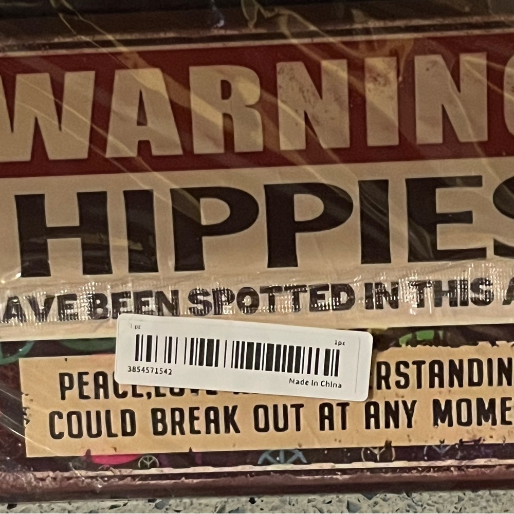 Hippie Decore! Wooden sign,pre-drilled holes&jute included. Love&Understanding